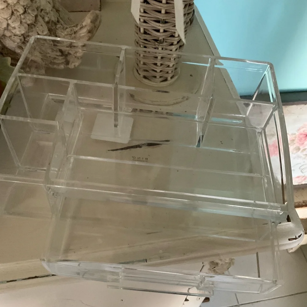 Clear Acrylic Vanity Organizer Tray - Home Storage & Organization